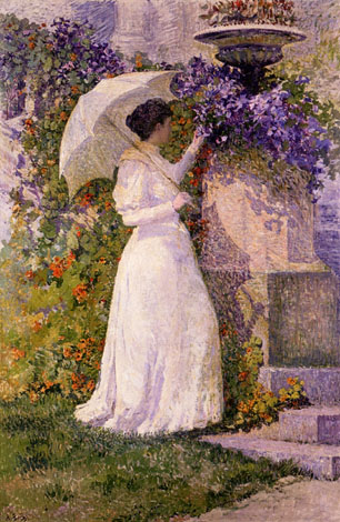 Anna Boch - En juin / Femme au jardin (huile sur toile) - 1894 Propriété de l'Etat belge, en dépôt au Musée des beaux-arts de Charleroi