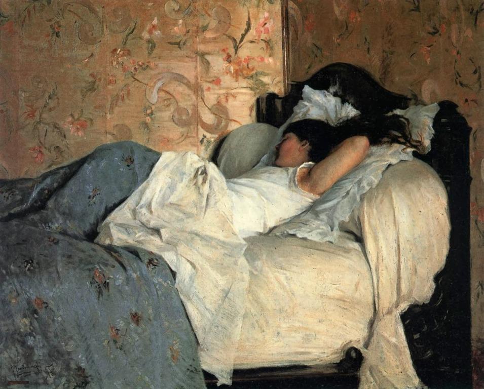 Jeune fille au lit